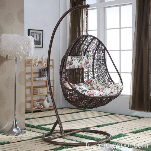 Chaise de panier debout en osier suspendu ppatio chaise